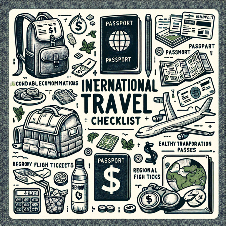 international travel checklist on a budget